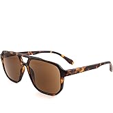 SOPHILY Square Reader Sunglasses for Men Women Double Bridge Pilot Full Lens Sun Reading Glasses UV400 Outdoor Driving, Tortoiseshell Frame + Brown Lens, +2.0