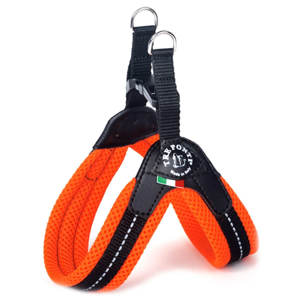 TRE PONTI Easy Fit Mesh Fix Neon Dog Harness, Size 1, Orange