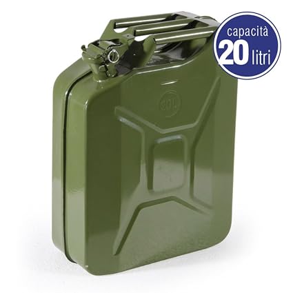 Verdelook Tanica In Metallo Per Carburante Benzina 20 Lt Omologata Un Verde