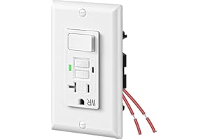 DEWENWILS 20A GFCI Switch Outlet Combo, Tamper-Resistant GFCI Electrical Outlet, 20 Amp GFCI Outlet, Weather Resistant Ground Fault Circuit Interrupter, Self-Test with LED Indicator, ETL Listed, White