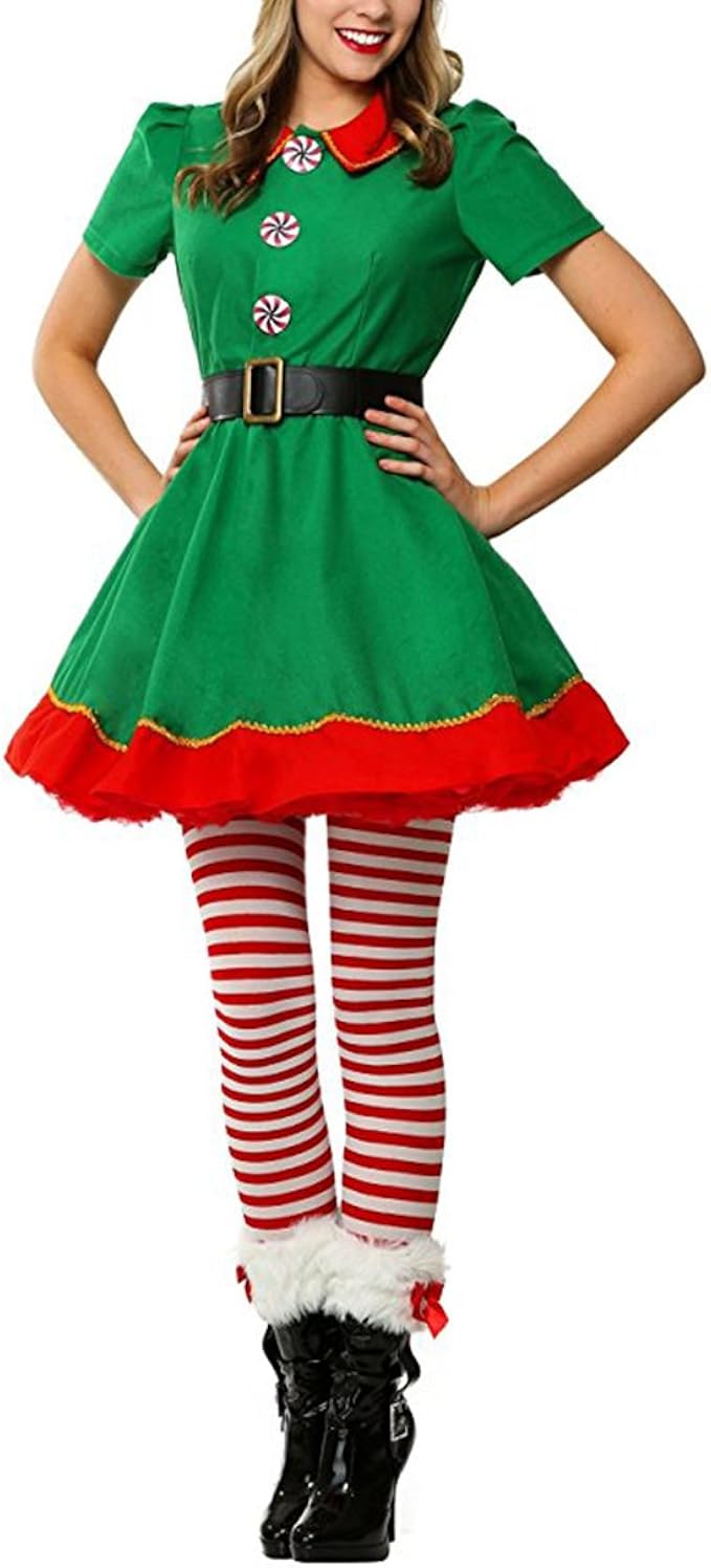 ONAMANO Women Girls Holiday Elf Costume Clothing