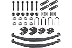 RV Murts 4 Leaf Trailer Axle Springs Tandem Suspension Kit for 3500lb Camper Axle Wheel with U-Bolt, Hanger and Shackle Kit, 