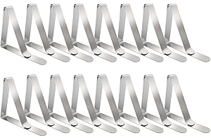 TriPole Tablecloth Clips 16 Pack Large Picnic Table Cover Clips Stainless Steel Tablecloth Clamps for Outdoor Home Kitchen Restaurant Wedding Party, Fit for 1.7”-2.75” Thick Folding Wooden Tables