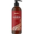 Relaxing Massage Oil for Massage Therapy - Premium Moisturizing Non Greasy Aromatherapy Full Body Massage Oil with Bergamot and Lavender Essential Oil - Therapeutic Grade Non GMO and Vegan 8oz