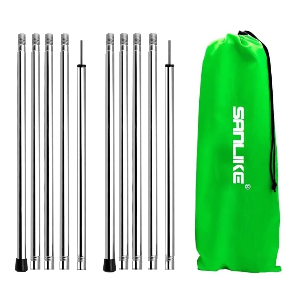 Photo 1 of SANLIKE Tent Poles for Tarp, 6.6' Tarp Poles Set of 2, Tent Poles Replacement, Telescoping Pole, Canopy Poles, Camping Poles for Rooftop Tents, Trekking Pole Tent for Trailor, Rain Fly, Camper, Awning