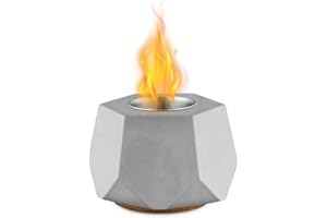 Brillihood Tabletop Smores Fire Pit, Tabletop Rubbing Alcohol Fireplace Indoor Outdoor Concrete Bowl Pot for Marshmallow Roasting, S’Mores Making
