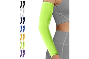 HiRui Arm Compression Sleeves for Men Women Youth, UV Protection 20-30mmHG Support Tattoo Cover, Breathable Moisture-Wicking