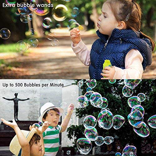 Betheaces Bubble Machine, Automatic Durable Bubble Maker 500 Bubbles per Minute with 8oz Refill Solution Water Summer Toy for Kids Boys Girls Age of 4,5,6,7,8-16 Outdoor and Indoor Party Use