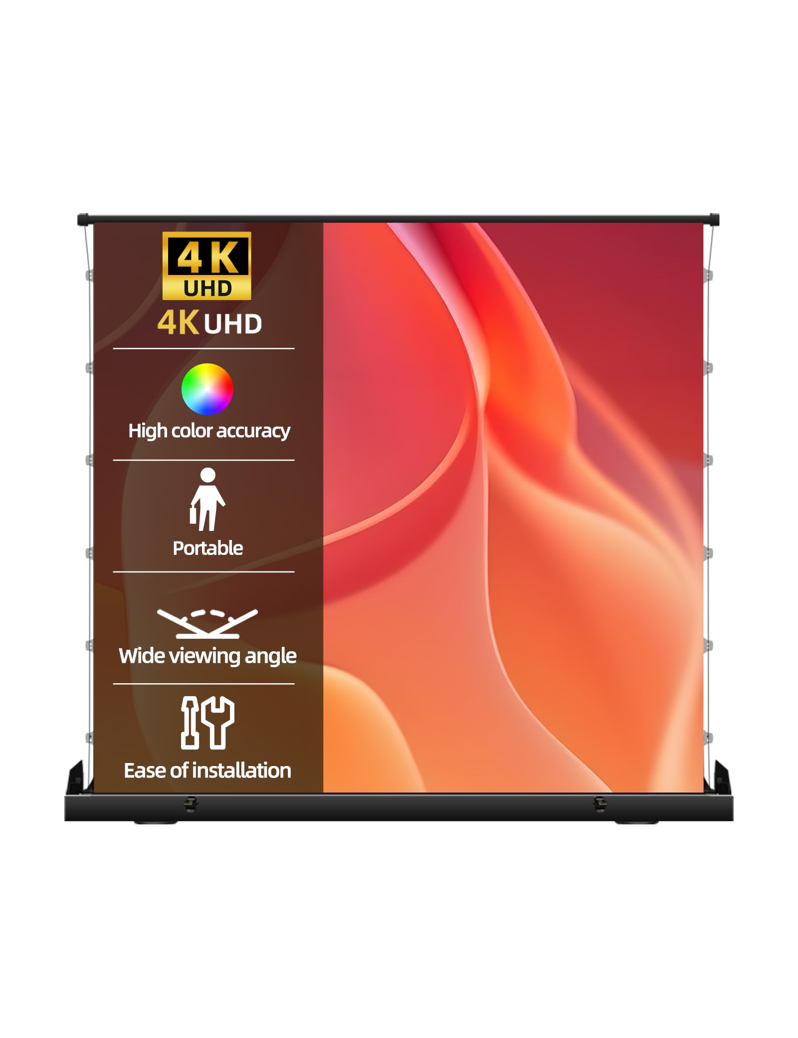 Photo 1 of Portable Tab-Tension ALR Manual Pull Up Projector Screen,178°Viewing Angle Movie Screen,Outdoor Projector Screen Wrinkle-Free Design for Backyard Movie Night(100 in/16:9)