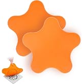 Kucucyle Silicone Drain Cover, Bath Drain Cover with 5 Strong Suction Cups, 6 inch Large Bath Stopper, Tub Stopper for Kitchen, Bathroom, 2 Pack (Orange)