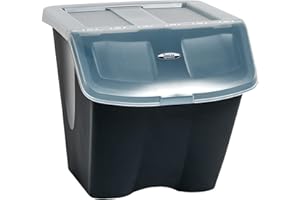 Redmon since 1883 10 Gallon Stackable Shutter Bins, Black, 7316