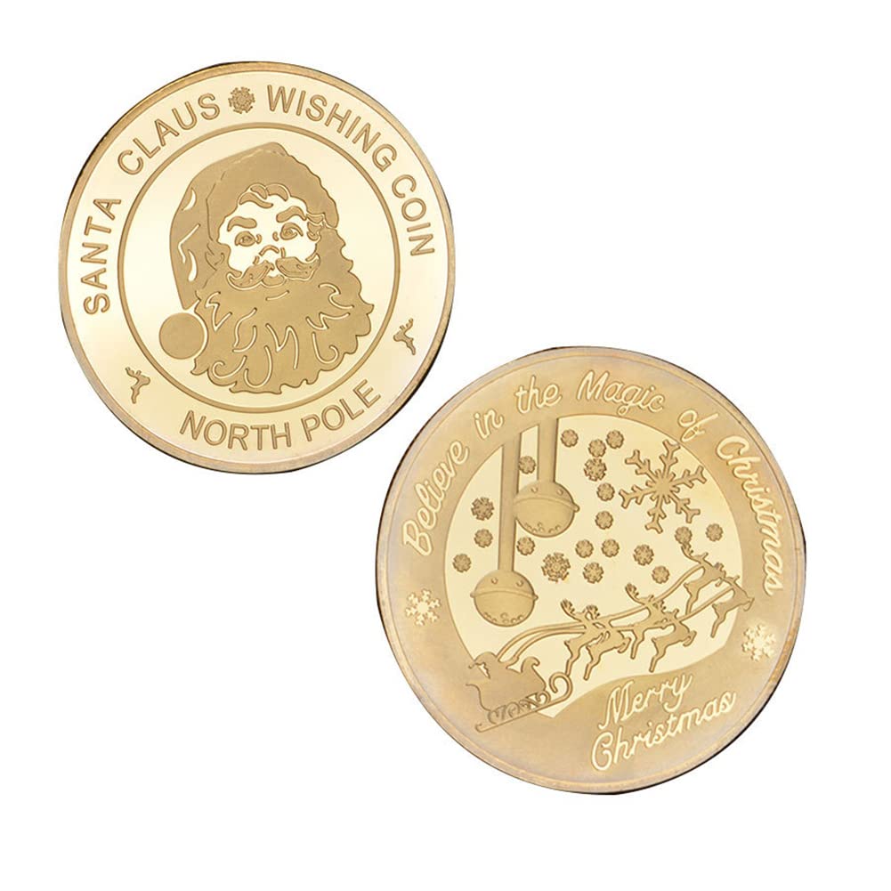 Santa Claus 3D Metal Commemorative Coin of God Commemorative Coins Christian Lucky Coin Home Decorations Christmas Party DIY Decoration