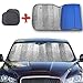 Big Hippo Windshield Sun Shade, Car Window Shade as Bonus Keep Vehicle Cool Windshield Sunshade Protect Your Car from Sun Heat & Glare Best UV Ray Visor Protector -Silver/Blue (Size: 55.16