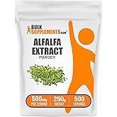 BulkSupplements.com Alfalfa Extract Powder - Alfalfa Supplement, Green Superfood Powder - Vegan & Gluten Free, Green Supplements - 500mg per Serving, 250g (8.8 oz) (Pack of 1)
