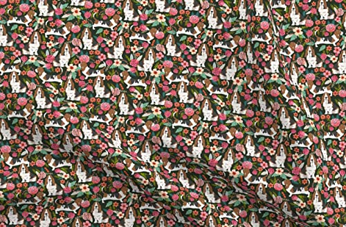 Spoonflower Fabric Basset Hound Florals Painted on Petal… at Amazon