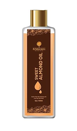 The Balance Mantra 100% Pure Cold Pressed Sweet Almond Oil For Hair and Skin, 100ml