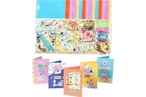 Gigicloud Paper Card Making Kits Colorful Handmade Greeting Card Kits Diy Making Material Set For Birthday Invitation, Thanksgiving, Christmas,Holiday,Baby Shower