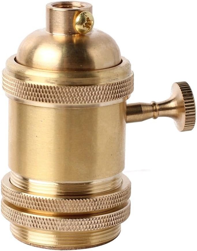 Gulin Vintage Brass Light Socket Edison Holder Socket E26/E27 with Switch ON/Off