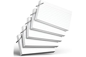 NICHELA 250 Count White Index Cards with Ring 3 x 5 Inch Heavyweight Ruled Index Cards, Flash Cards for School & Office Supplies and Home Organization, Durable Study To Do List Note Cards with Ruled Lines