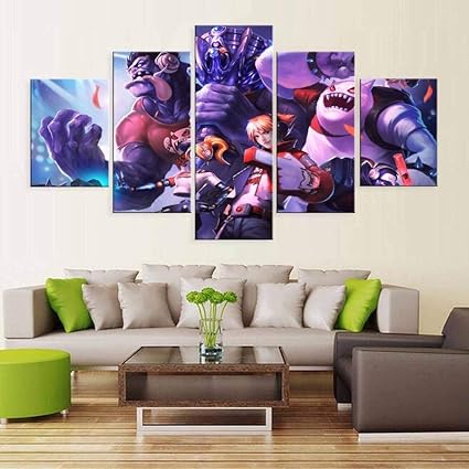 Factorydiy Leinwand Wandkunst für Wohnzimmer5 Panel-Spiel Leinwand