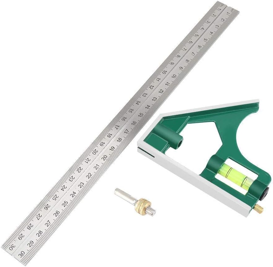 CESHUMD 12in/30cm Combination Square Tool Set Multifunctional, Universal Adjustable Stainless Steel, Right Angle Ruler Measuring Tools