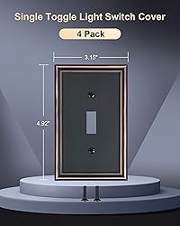 TREEWELL 4-Pack Single Toggle Light Switch Cover