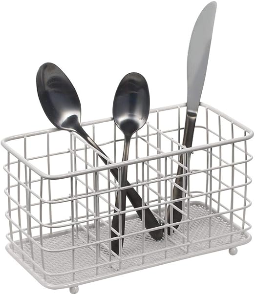 mDesign Cutlery Holder Decorative Cutlery Basket for Kitchen, Garden