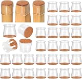 VIUME 32 Pcs Chair Leg Floor Protectors Silicone Covers Large Fits 33-50mm