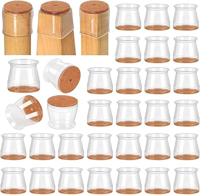 VIUME 32 Pcs Chair Leg Floor Protectors Silicone Covers Large Fits 33-50mm