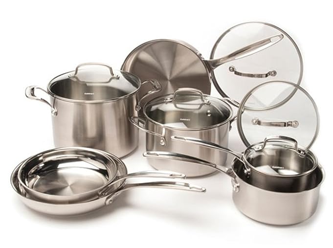 CUISINART 12-Piece Stainless Steel Cookware Set, Chrome