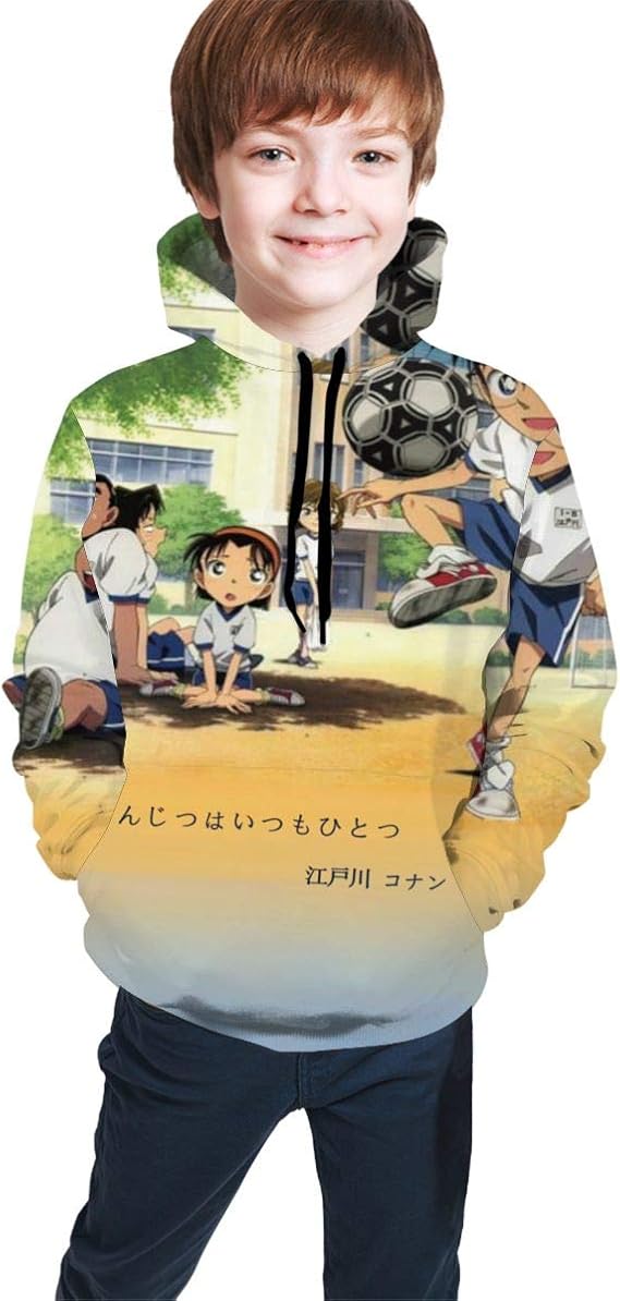 Amazon Co Jp 緑のい魂x 名探偵コナン 江戸川コナン せいしょうねんプリント前後印刷 通学 メンズ 長袖 パーカー スウェットシャツ トップス フード付き ポケット 男の子と女の子 キ 服 ファッション小物