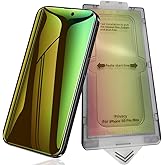 WNABZZER 2 Pack Colorful Gradient Privacy Screen Protector for iPhone 16 Pro Max 6.9-Inch, Auto Dust Removal, No Bubbles,Anti-Spy Tempered Glass Film, Easy Installation