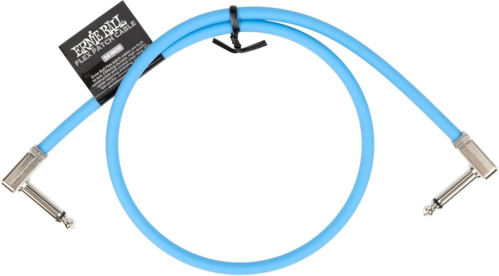 Ernie Ball Flex Patch Cable 24in Blue Single