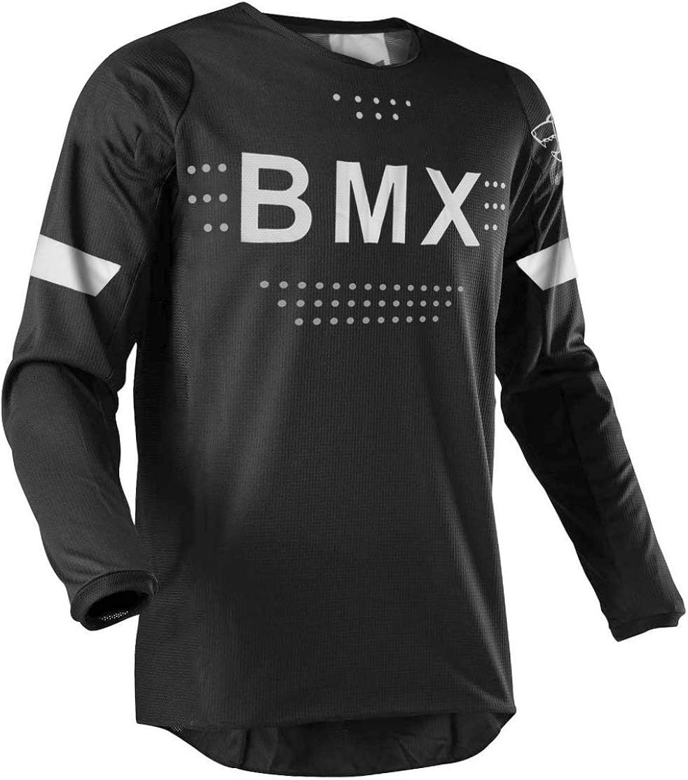 Wisdom Leaves Men's Cycling Jersey Long Sleeve Mountain Bike Jersey BMX Moisture-Wicking T-Shirt: Clothing