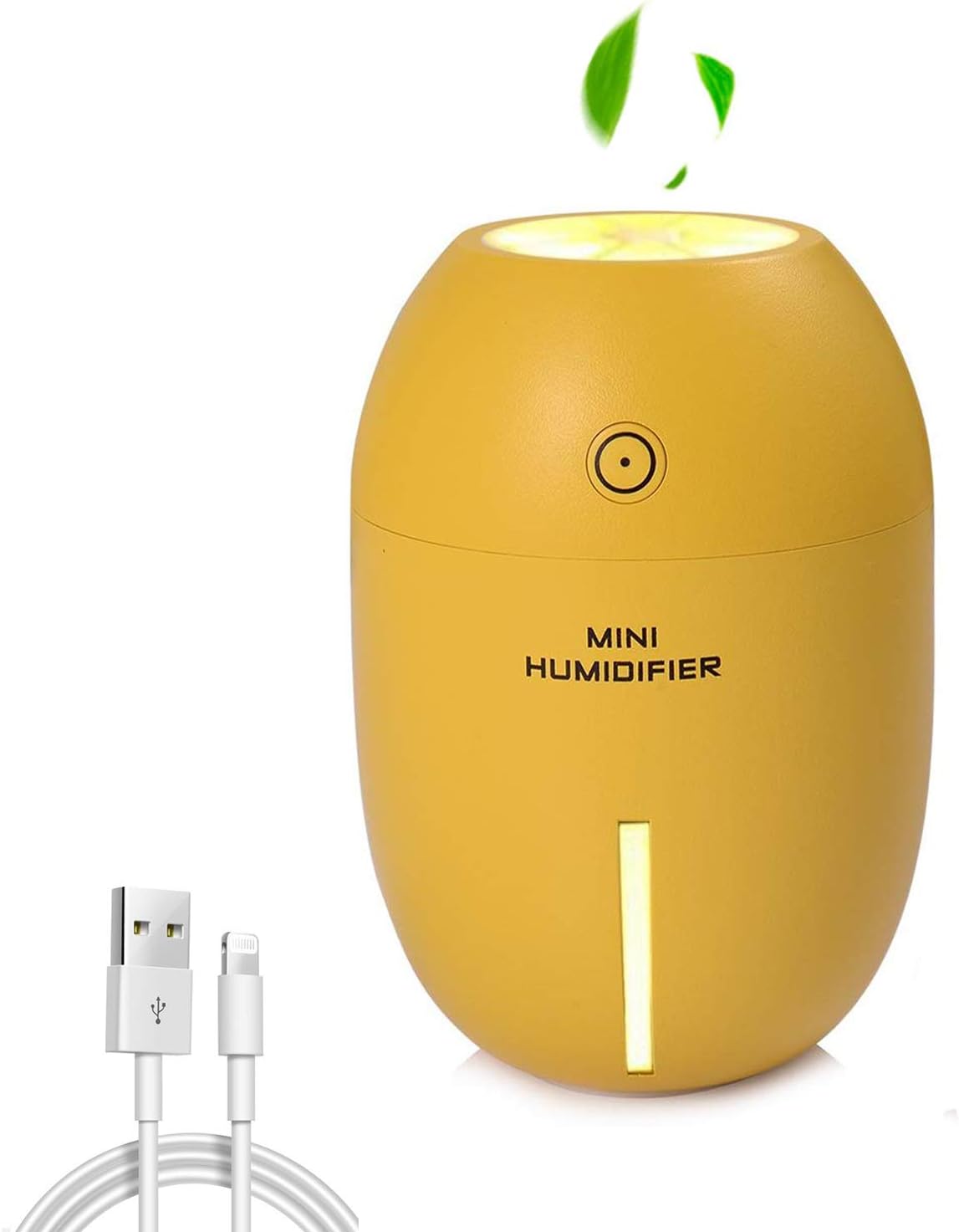 Mini Humidifier Automatic Humidifier Diffuser with Night Light for Office Home Bedroom (Yellow)