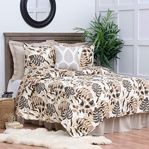 MISC Brown Beige Beached Quilt Full Queen Size Beach Theme Bedding