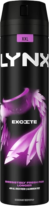 Lynx Excite Body Spray Deodorant 250 ml Crisp Coconut Black Pepper 48h Odour