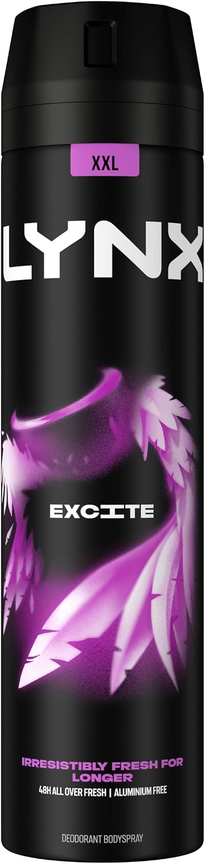 Lynx Excite Body Spray Deodorant 250 ml Crisp Coconut Black Pepper 48h Odour