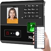 NGTeco APP Time Clock for Small Business, 4-in-1, Plug &amp; Play, Auto Report | Employee Attendance Machine with Face, Fingerprint, RFID &amp; PIN Check-in, 10 RFID Cards, 2.4G WiFi, Flexible Shift Management