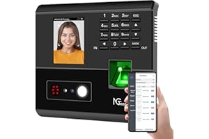 NGTeco APP-Based Time Clocks, 4-in-1 (Face, Fingerprint, RFID, PIN) Times Clock for Employees Small Business, 2.4GHz WiFi Clock in Machine Support Shift Schedules, iOS & Android APP, No Monthly Fee