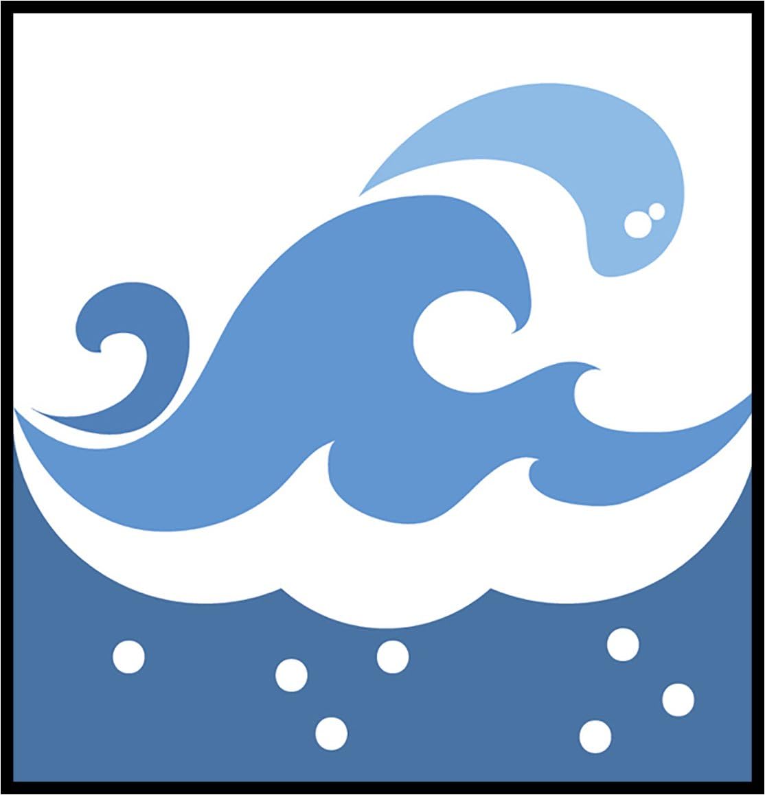 Amazon Com Cool Simple Ocean Sea Waves Cartoon Logo Icon Vinyl Decal Sticker 12 Tall 3 Automotive