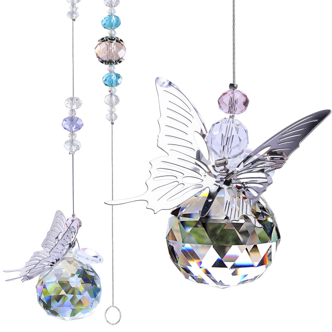 H&D HYALINE & DORA 30MM Crystal Ball Prism Rainbow Maker Hanging Suncatcher Window Butterfly Decor Gift