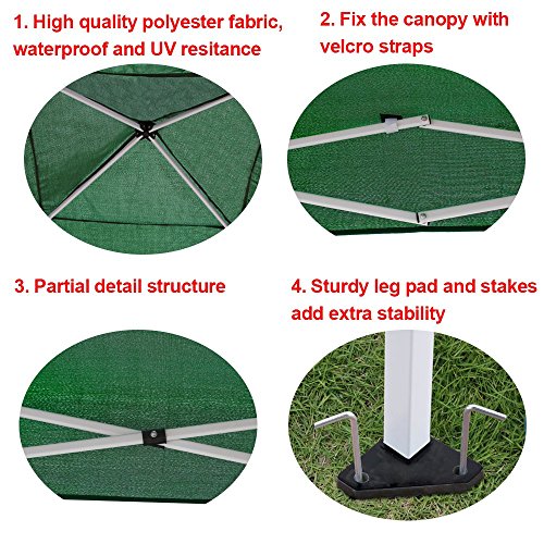 image for Green Garden Pop up Canopy Tent - 10 x 10 UV Proof Party Tent Outdoor 