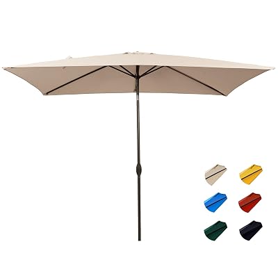 gray free standing patio umbrella DomeShade 15ft with Base,Large Outdoor Double-Sided Rectangle Umbrella with Crank Handle, Market Umbrella for Poolside Garden Deck Backyard Beach Pools, : Patio, Lawn & Garden inch (10 Size:Small (51-55) Single Visor Arlmont & Co. Domi