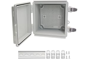 LuSumtly Electrical Box, Outdoor Waterproof Box IP67 Junction Box with Mounting Plate,ABS Plastic Project Box Power Cord Enclosure Grey 5.9" Dx5.9 Wx3.5 H