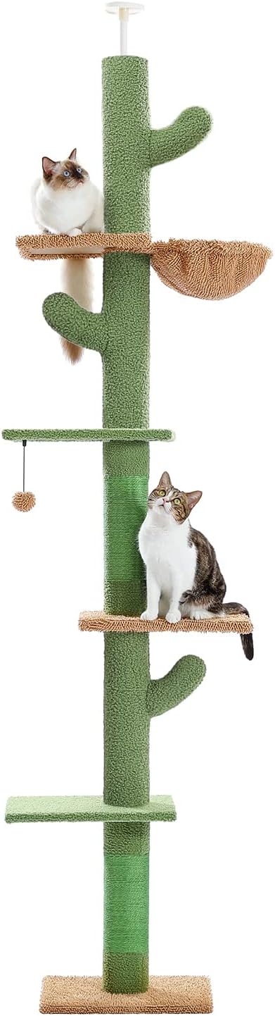 PAWZ Road Cactus Cat Tree Floor to Ceiling 239-275cm 5 Tiers