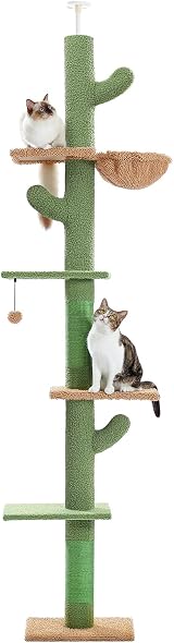 PAWZ Road Cactus Cat Tree Floor to Ceiling 239-275cm 5 Tiers