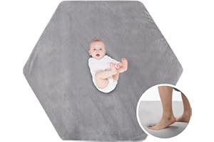 BabyAlly Baby Play Mat, Premium Thick Foam Crawling Mat, Thicken Soft Baby Play Mats for Floor, Non-Slip Cushioned Baby Playmat for Infants, Babies, Toddlers, Mat for Living Room (Grey, 52 x 45 in)
