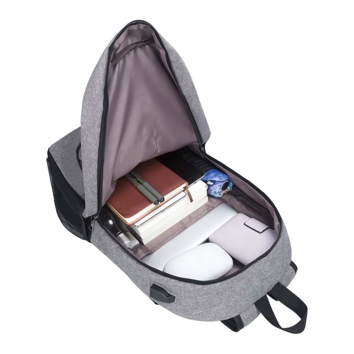 Laptop Backpack Waterproof Computer Travel Backpack with USB Charging Port Fits