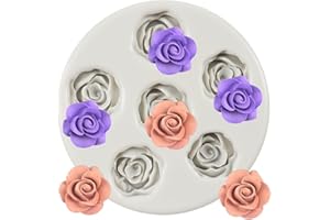 QDMOLDS Rose Mold Flower Silicone Molds Rose Flower Fondant Mold for Cake Decorating Cupcake Topper Candy Chocolate Polymer C